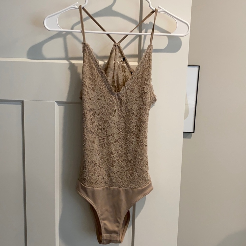 Lacy nude bodysuit